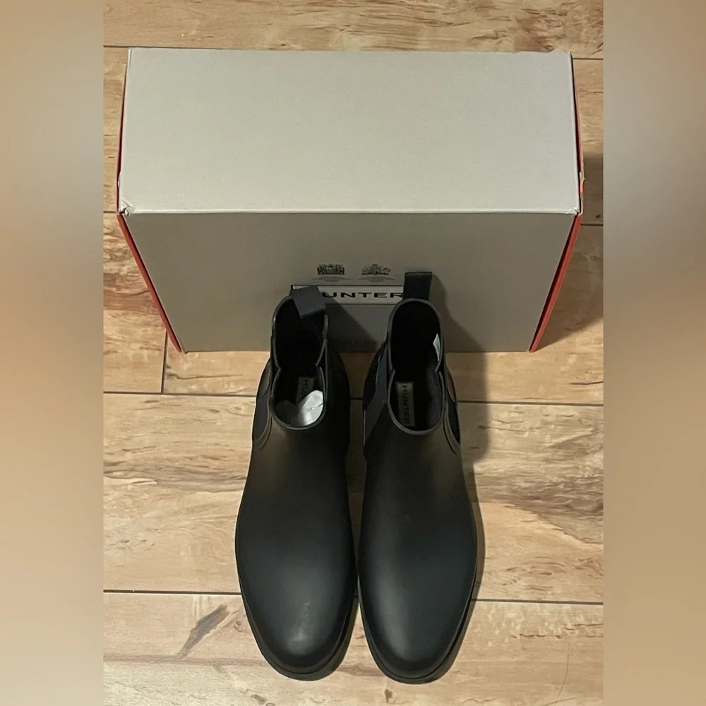 ✨New✨Size 12 Hunter Men's Refined Chelsea Sleek Rain Boots - Picture 6 of 8